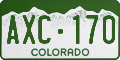 CO license plate AXC170