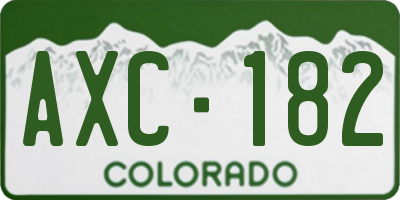 CO license plate AXC182