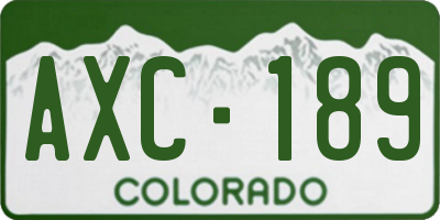 CO license plate AXC189
