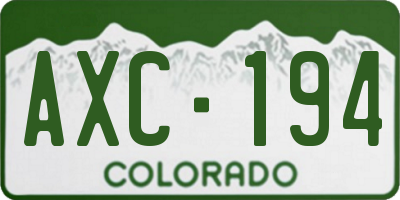 CO license plate AXC194