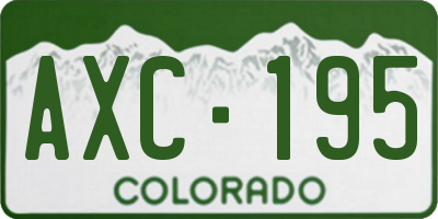 CO license plate AXC195