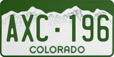 CO license plate AXC196