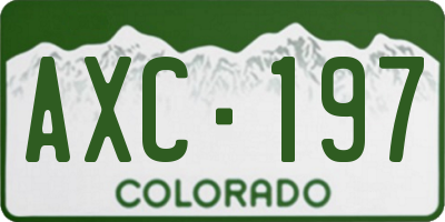 CO license plate AXC197