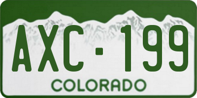 CO license plate AXC199