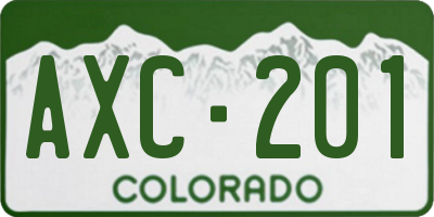 CO license plate AXC201