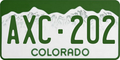 CO license plate AXC202