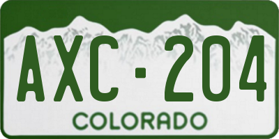 CO license plate AXC204