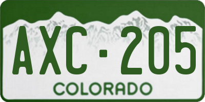CO license plate AXC205