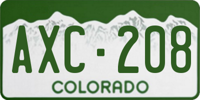 CO license plate AXC208