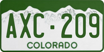CO license plate AXC209