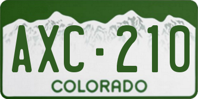 CO license plate AXC210