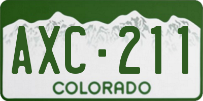 CO license plate AXC211