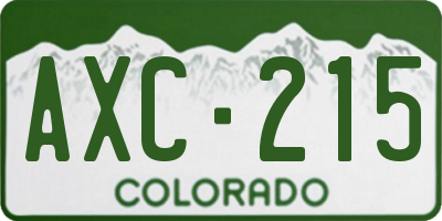 CO license plate AXC215