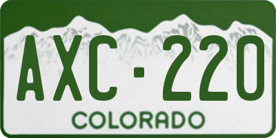 CO license plate AXC220