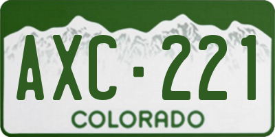 CO license plate AXC221