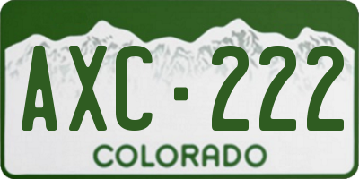 CO license plate AXC222