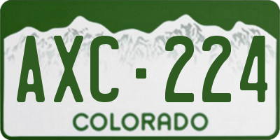 CO license plate AXC224