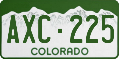 CO license plate AXC225