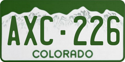 CO license plate AXC226