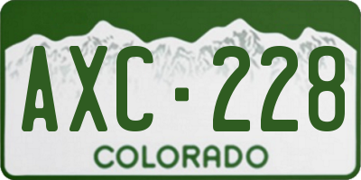 CO license plate AXC228
