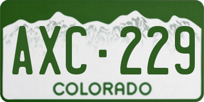 CO license plate AXC229