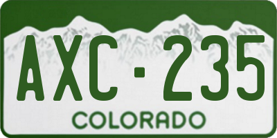 CO license plate AXC235