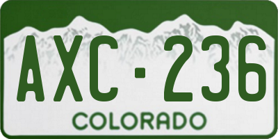 CO license plate AXC236