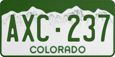 CO license plate AXC237
