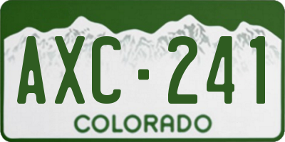 CO license plate AXC241