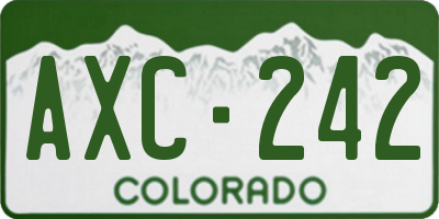 CO license plate AXC242