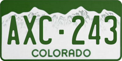 CO license plate AXC243