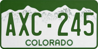 CO license plate AXC245