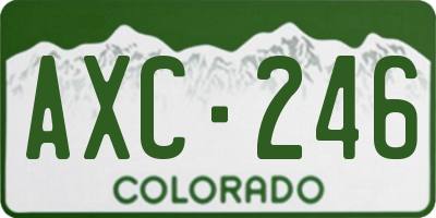 CO license plate AXC246