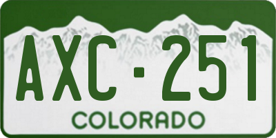 CO license plate AXC251