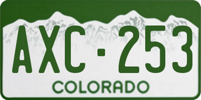 CO license plate AXC253