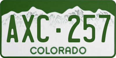 CO license plate AXC257