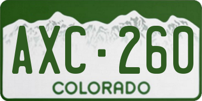 CO license plate AXC260