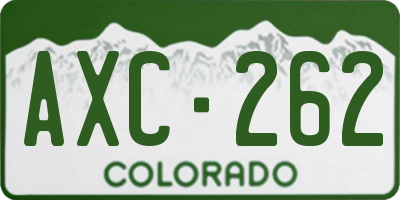 CO license plate AXC262
