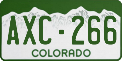 CO license plate AXC266