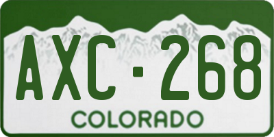 CO license plate AXC268
