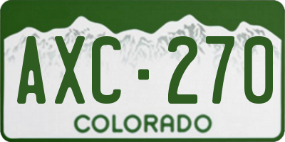 CO license plate AXC270