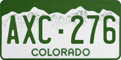 CO license plate AXC276