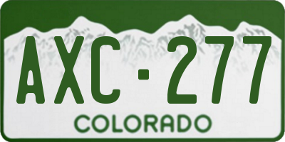 CO license plate AXC277