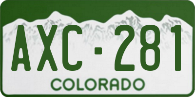 CO license plate AXC281