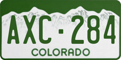 CO license plate AXC284