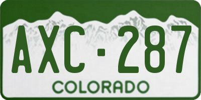 CO license plate AXC287