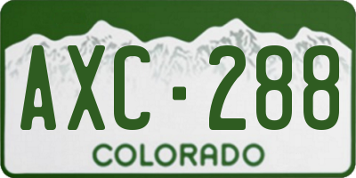 CO license plate AXC288