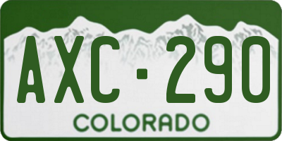 CO license plate AXC290