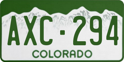 CO license plate AXC294