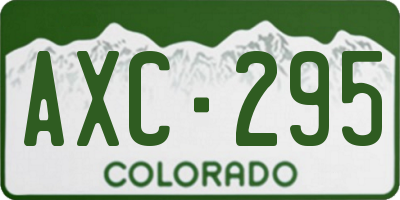 CO license plate AXC295